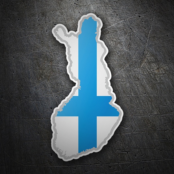 Car & Motorbike Stickers: Flag map Finland