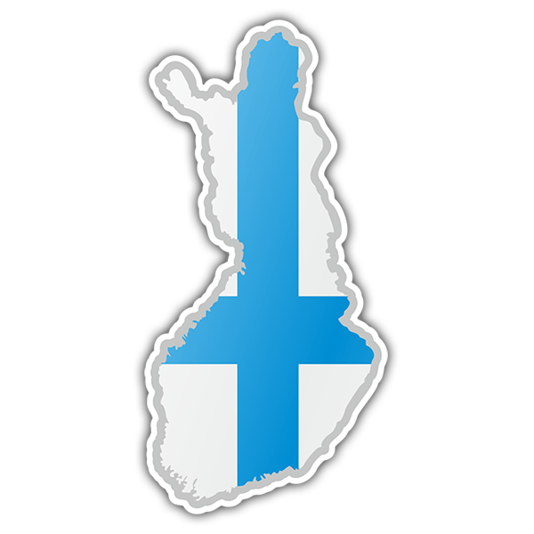 Car & Motorbike Stickers: Flag map Finland