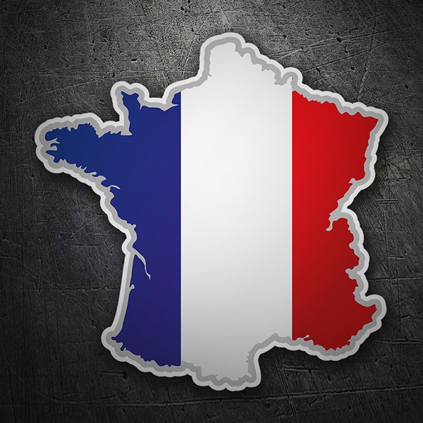 Car & Motorbike Stickers: Flag map France