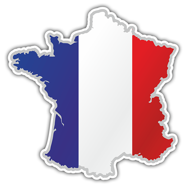 Car & Motorbike Stickers: Flag map France 0