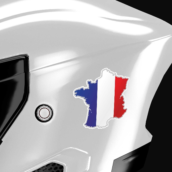 Car & Motorbike Stickers: Flag map France