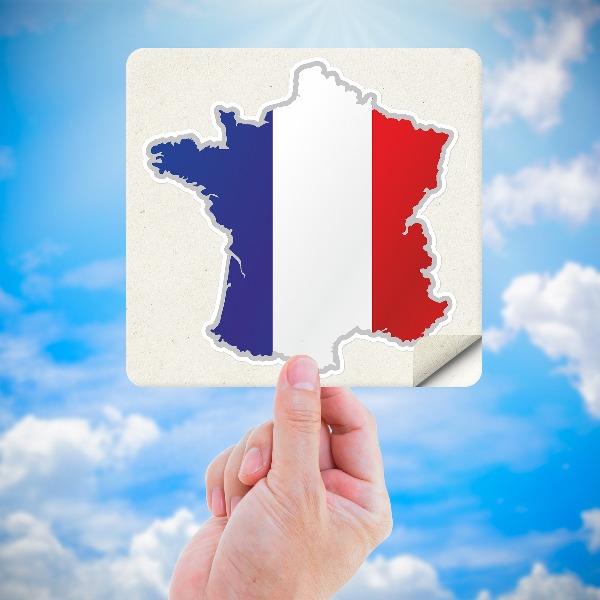 Car & Motorbike Stickers: Flag map France