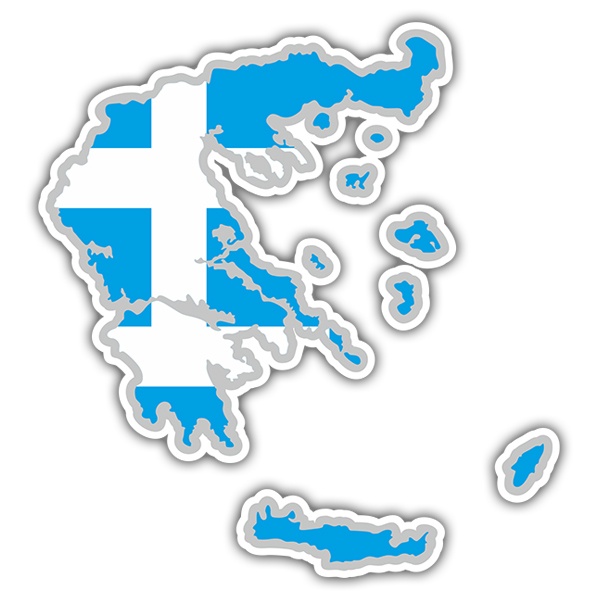 Car & Motorbike Stickers: Flag map Greece