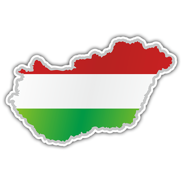 Car & Motorbike Stickers: Flag map Hungary