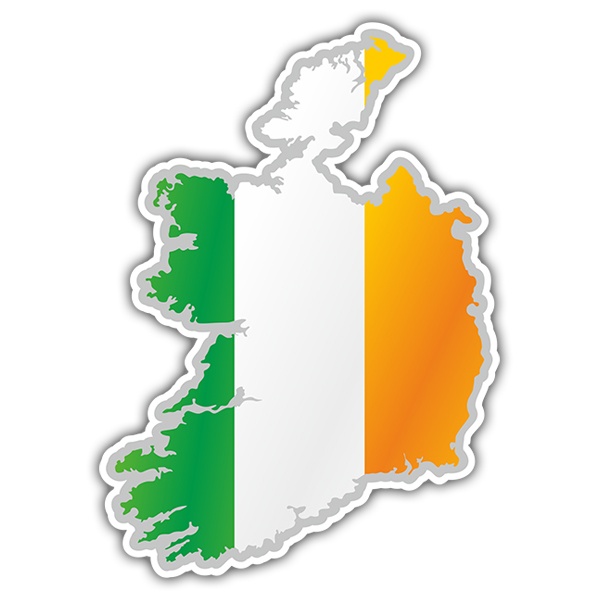 Car & Motorbike Stickers: Flag map Ireland