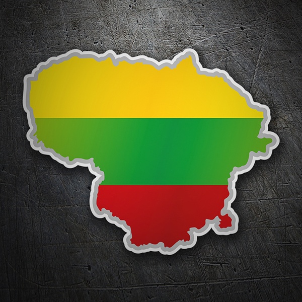 Car & Motorbike Stickers: Flag map Lithuania 1