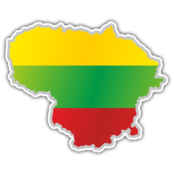 Car & Motorbike Stickers: Flag map Lithuania