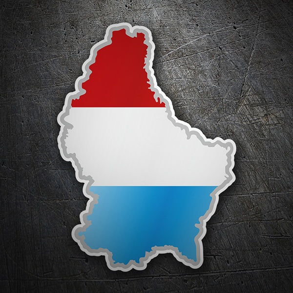 Car & Motorbike Stickers: Flag map Luxembourg  1