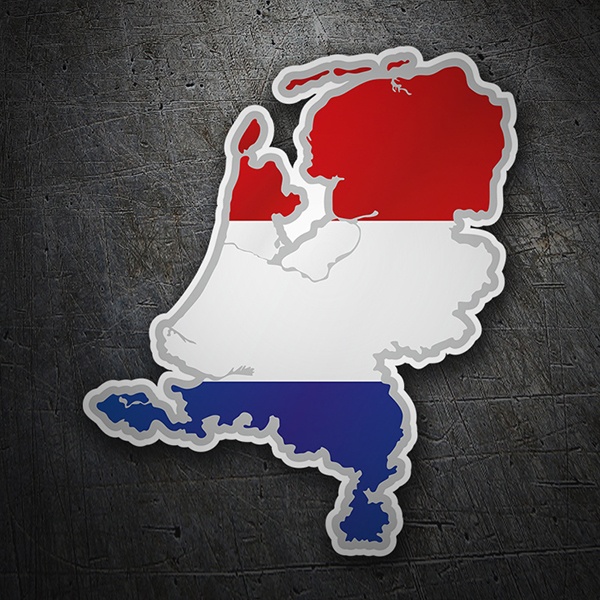 Car & Motorbike Stickers: Flag map Netherlands