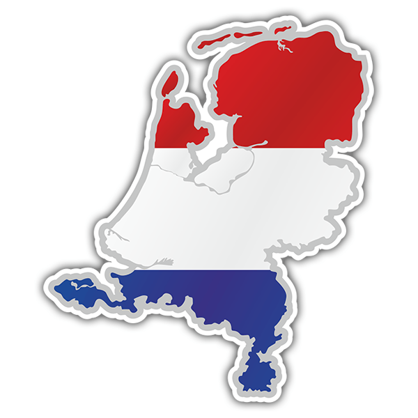 Car & Motorbike Stickers: Flag map Netherlands