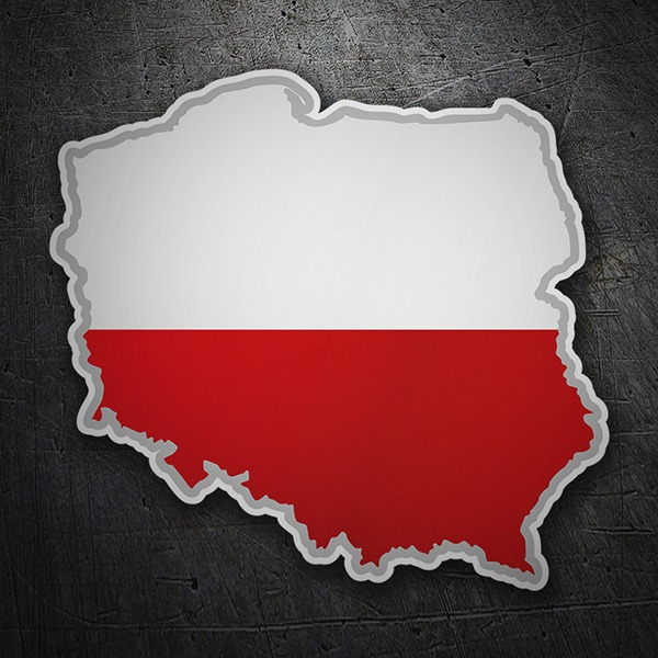 Car & Motorbike Stickers: Flag map Poland