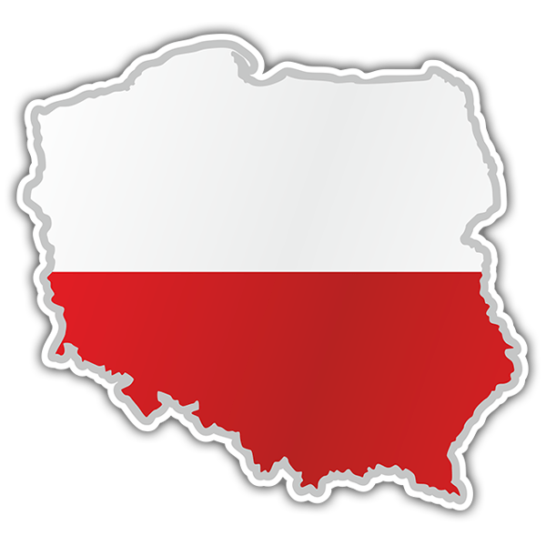 Car & Motorbike Stickers: Flag map Poland