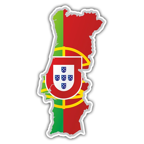 Car & Motorbike Stickers: Flag map Portugal