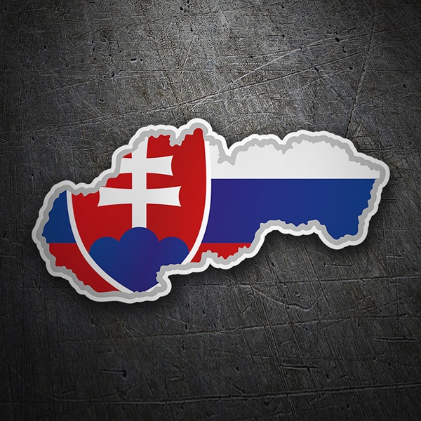 Car & Motorbike Stickers: Flag map Slovakia