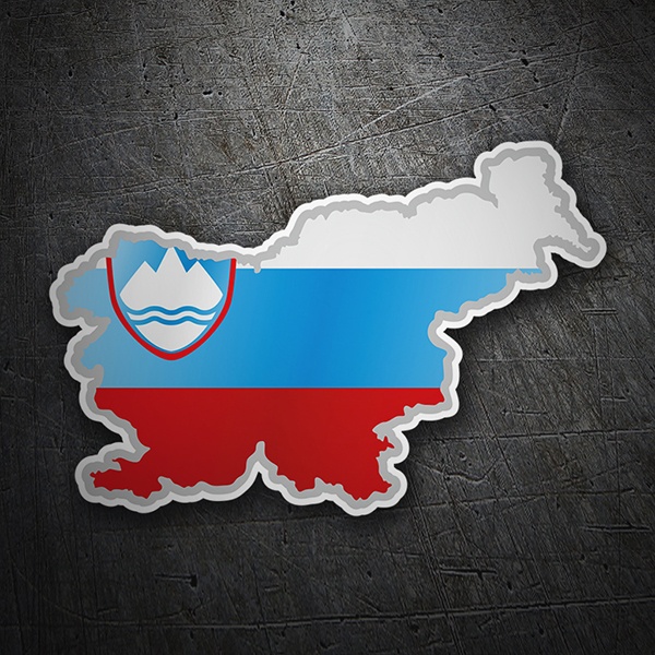 Car & Motorbike Stickers: Flag map Slovenia