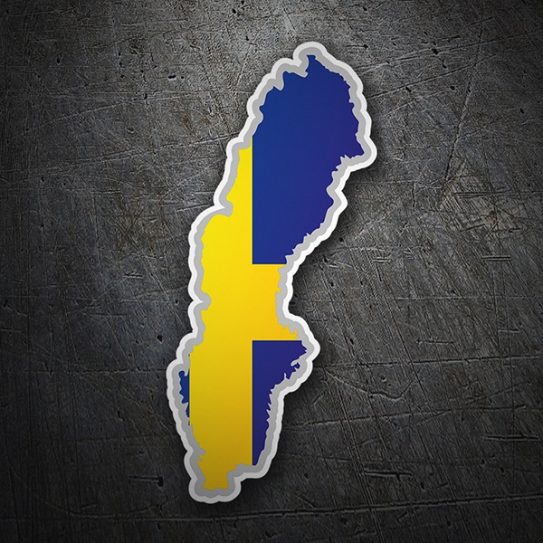 Car & Motorbike Stickers: Flag map Sweden