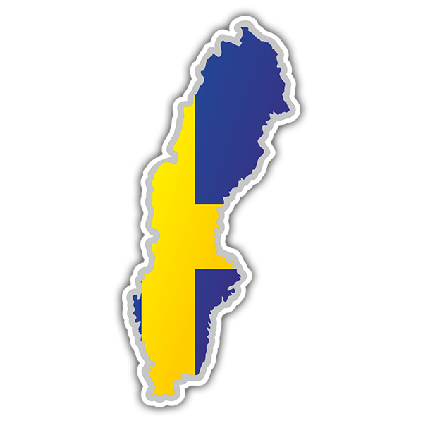 Car & Motorbike Stickers: Flag map Sweden
