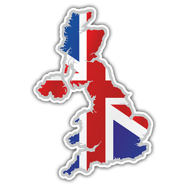 Car & Motorbike Stickers: Flag map United Kingdom Union Jack 0