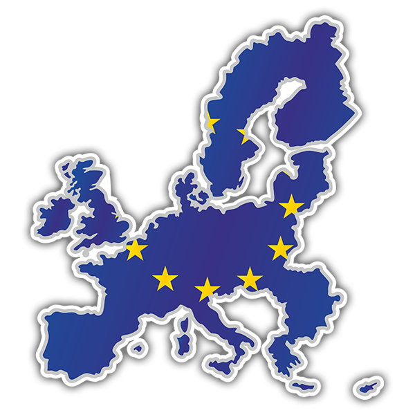 Car & Motorbike Stickers: Flag map European Union