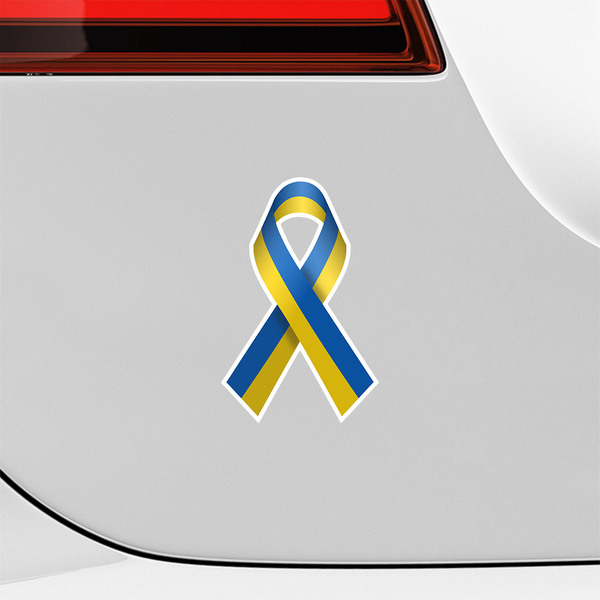 Car & Motorbike Stickers: Ukraine Ribbon
