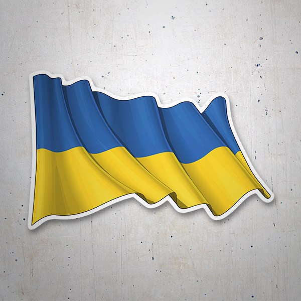 Car & Motorbike Stickers: Flag Waving of Ukraine