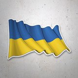Car & Motorbike Stickers: Flag Waving of Ukraine 3