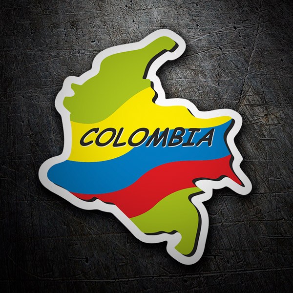 Car & Motorbike Stickers: Flag map Colombia