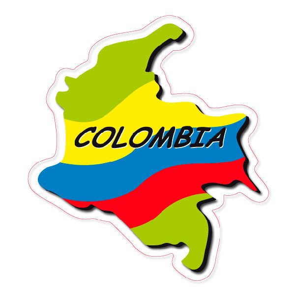 Car & Motorbike Stickers: Flag map Colombia