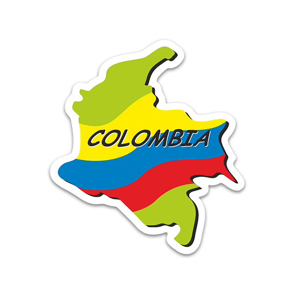 Car & Motorbike Stickers: Flag map Colombia