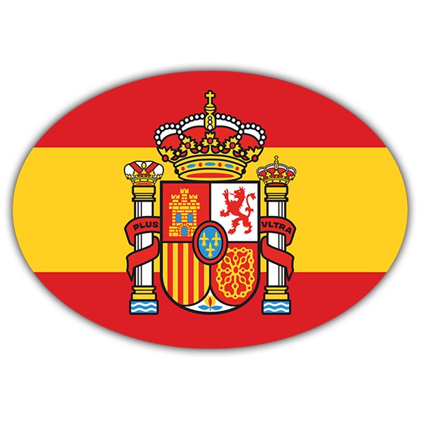 Autocollant Drapeau Spain Espagne sticker flag 4 cm 