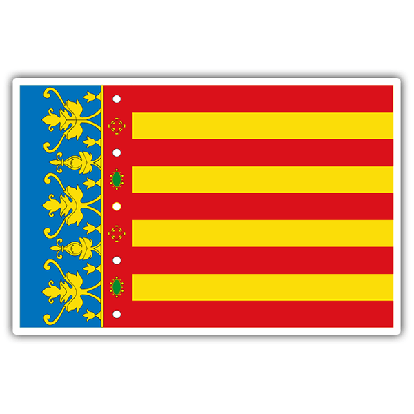 Car & Motorbike Stickers: Flag Valencia 0
