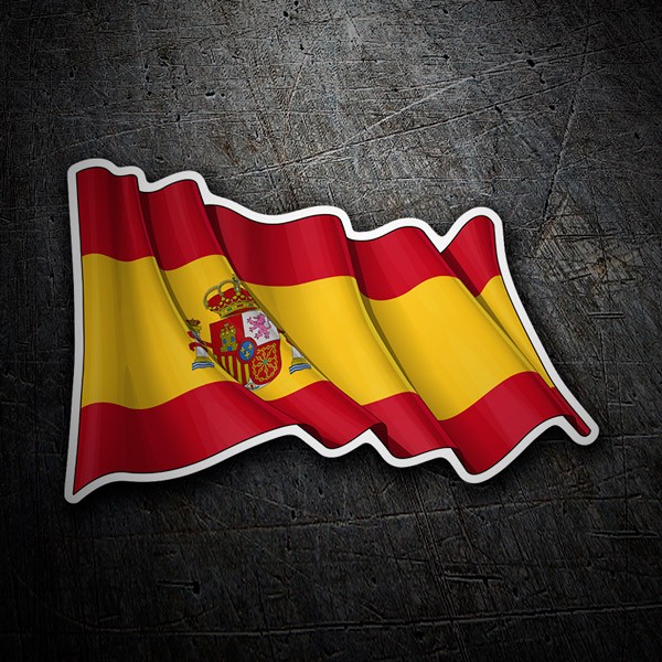 Car & Motorbike Stickers: Spain flag waving 1