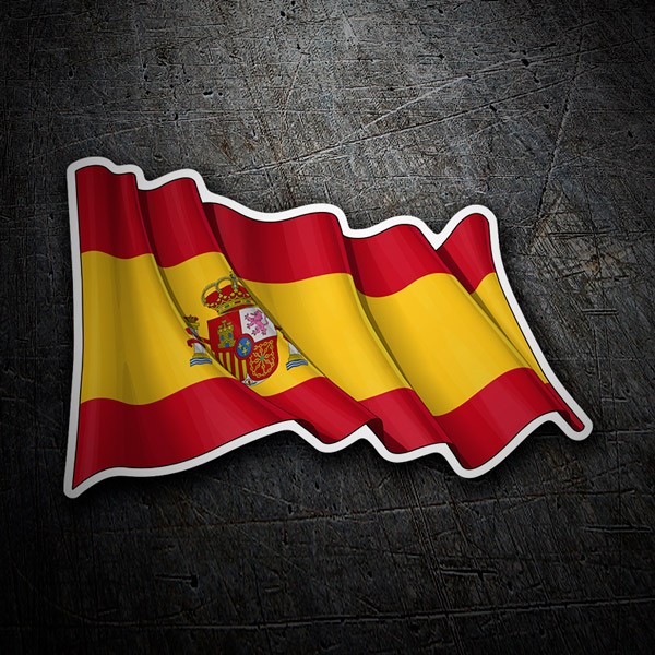 Car & Motorbike Stickers: Spain flag waving