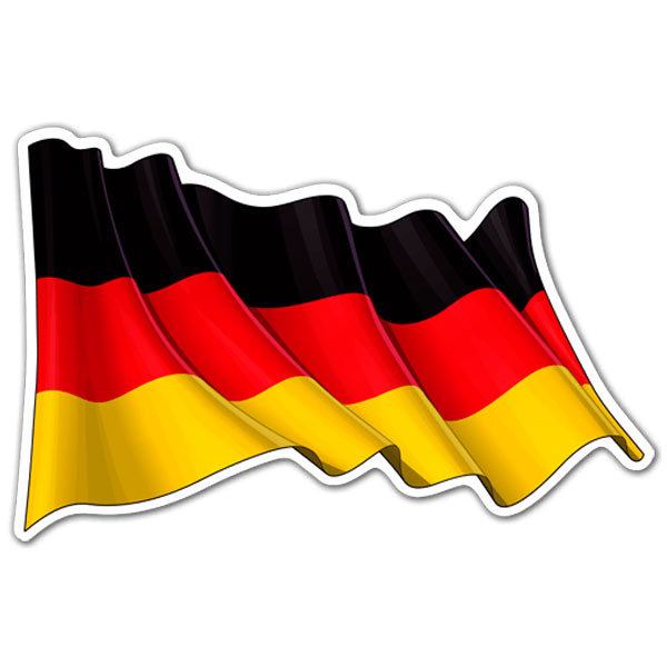 Car & Motorbike Stickers: German flag waving
