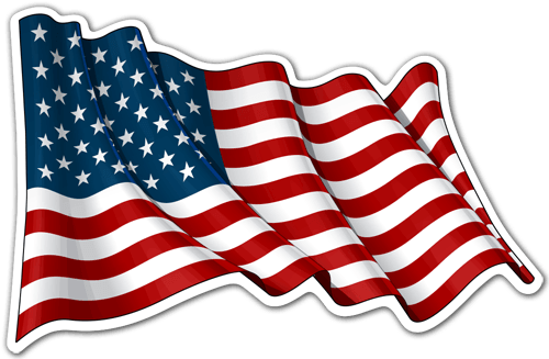 Car & Motorbike Stickers: USA Flag waving
