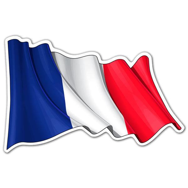Car & Motorbike Stickers: Flag of France waving