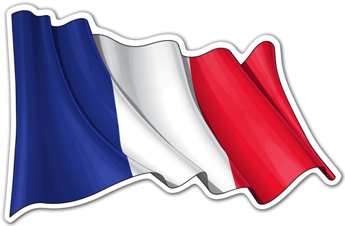 Car & Motorbike Stickers: Flag of France waving