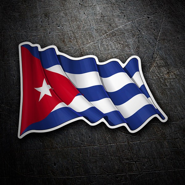 Car & Motorbike Stickers: The flag of Cuba flying