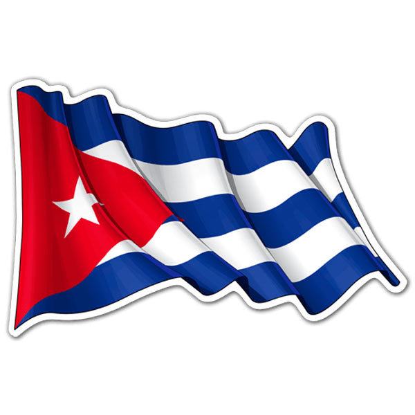 Car & Motorbike Stickers: The flag of Cuba flying