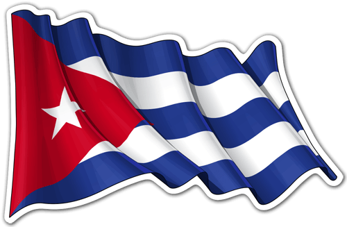 Car & Motorbike Stickers: The flag of Cuba flying