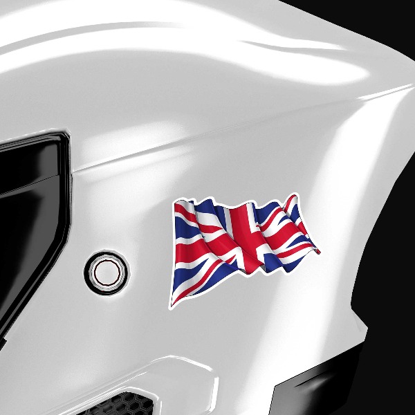 Car & Motorbike Stickers: United Kingdom flag waving