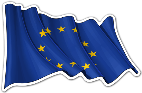 Car & Motorbike Stickers: The flag of the European Union flying