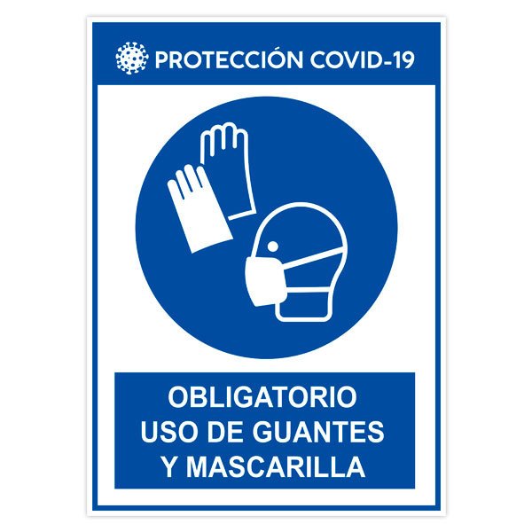 Car & Motorbike Stickers: Protection covid19 use of gloves and mask