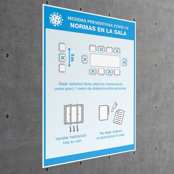 Car & Motorbike Stickers: Protection covid19 standards in the room