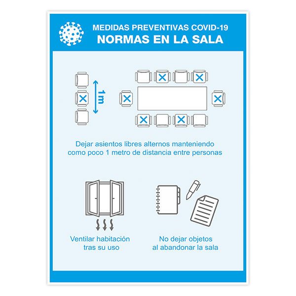 Car & Motorbike Stickers: Protection covid19 standards in the room