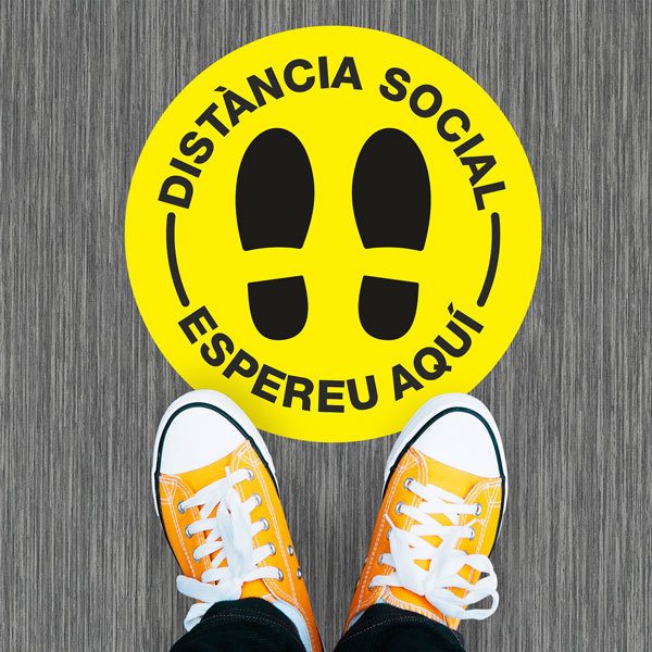 Car & Motorbike Stickers: Floor Sticker Distància Social in Catalan 1