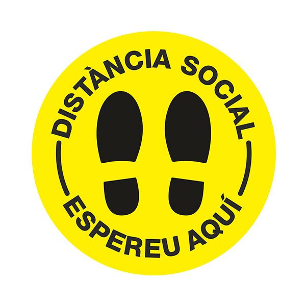 Car & Motorbike Stickers: Floor Sticker Distància Social in Catalan