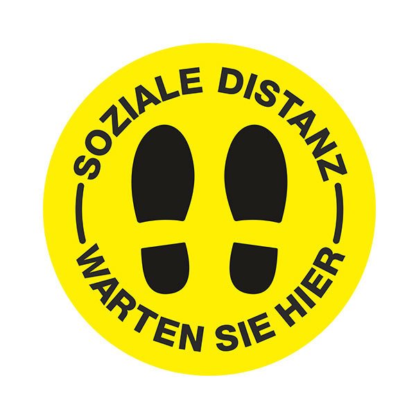 Car & Motorbike Stickers: Floor Sticker Soziale Distanz in German