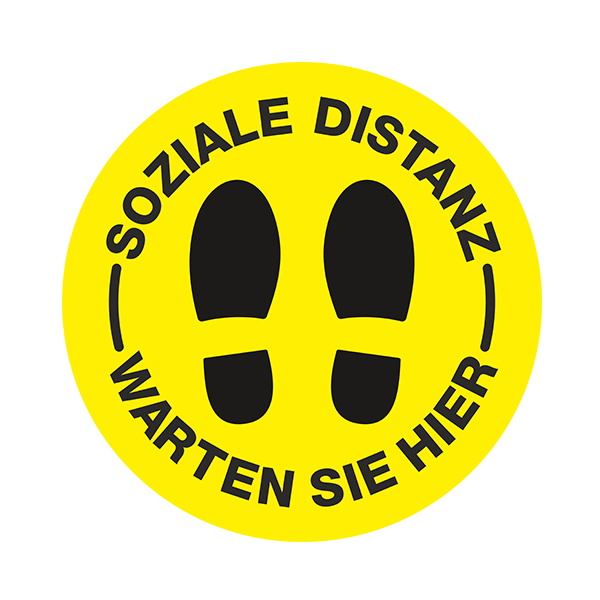 Car & Motorbike Stickers: Floor Sticker Soziale Distanz in German