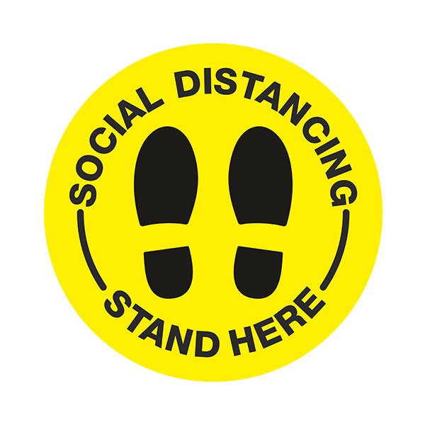 Car & Motorbike Stickers: Floor Sticker Social Distancing